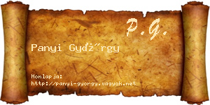 Panyi György névjegykártya